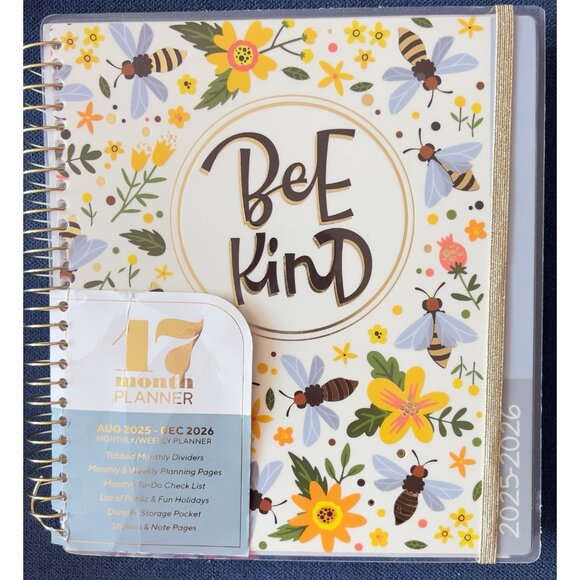 17 Month Planner BE KIND Aug 2025 -Dec 2026 Weekly Planning Note Page Gift - Picture 1 of 16